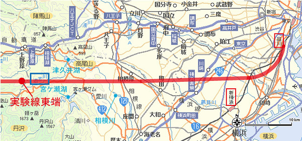 上野原から品川までのリニア新幹線ルート予想